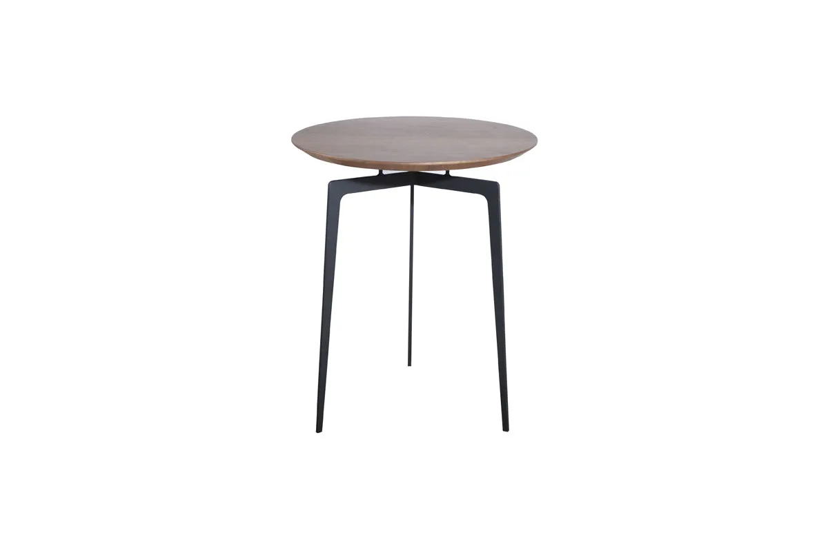11' Walnut Veneer and Metal Coffee Table Set By Homeroots