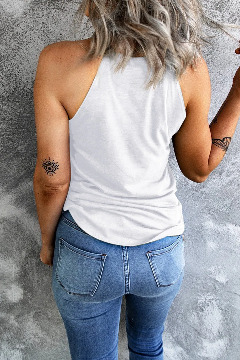 1776 USA Round Neck Tank in White