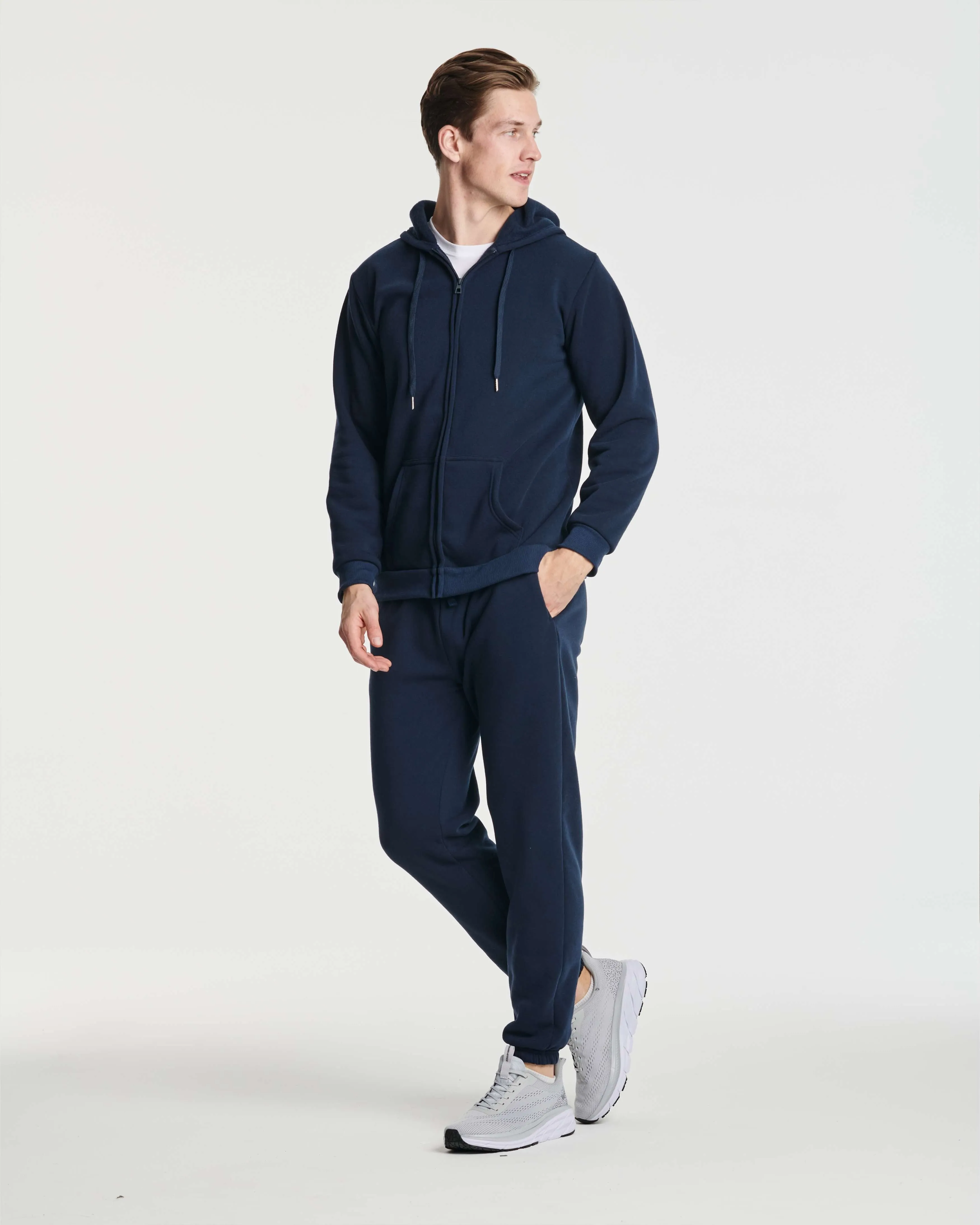 3 Pack: Mens Fleece Full Zip Hoodie Jacket