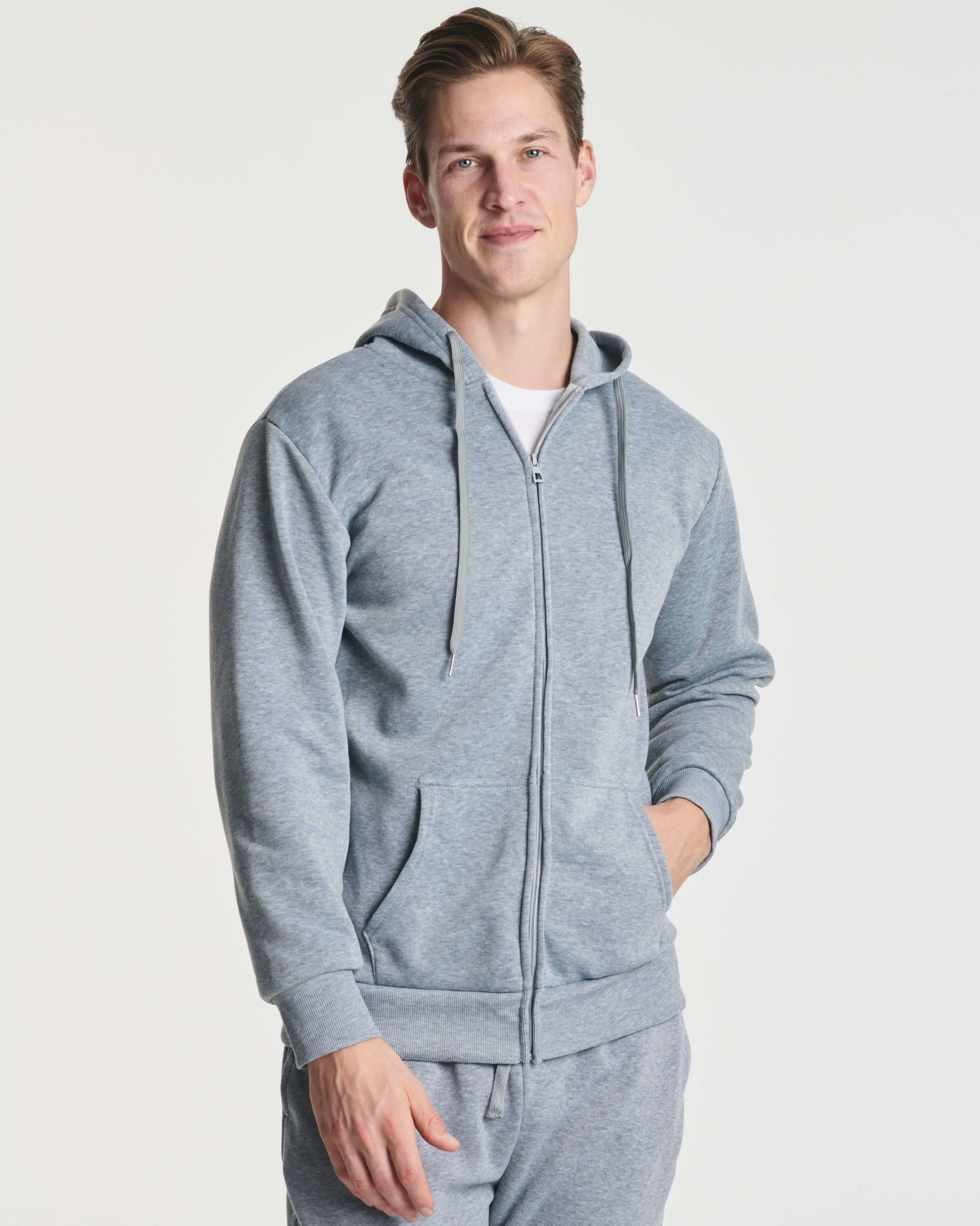 3 Pack: Mens Fleece Full Zip Hoodie Jacket