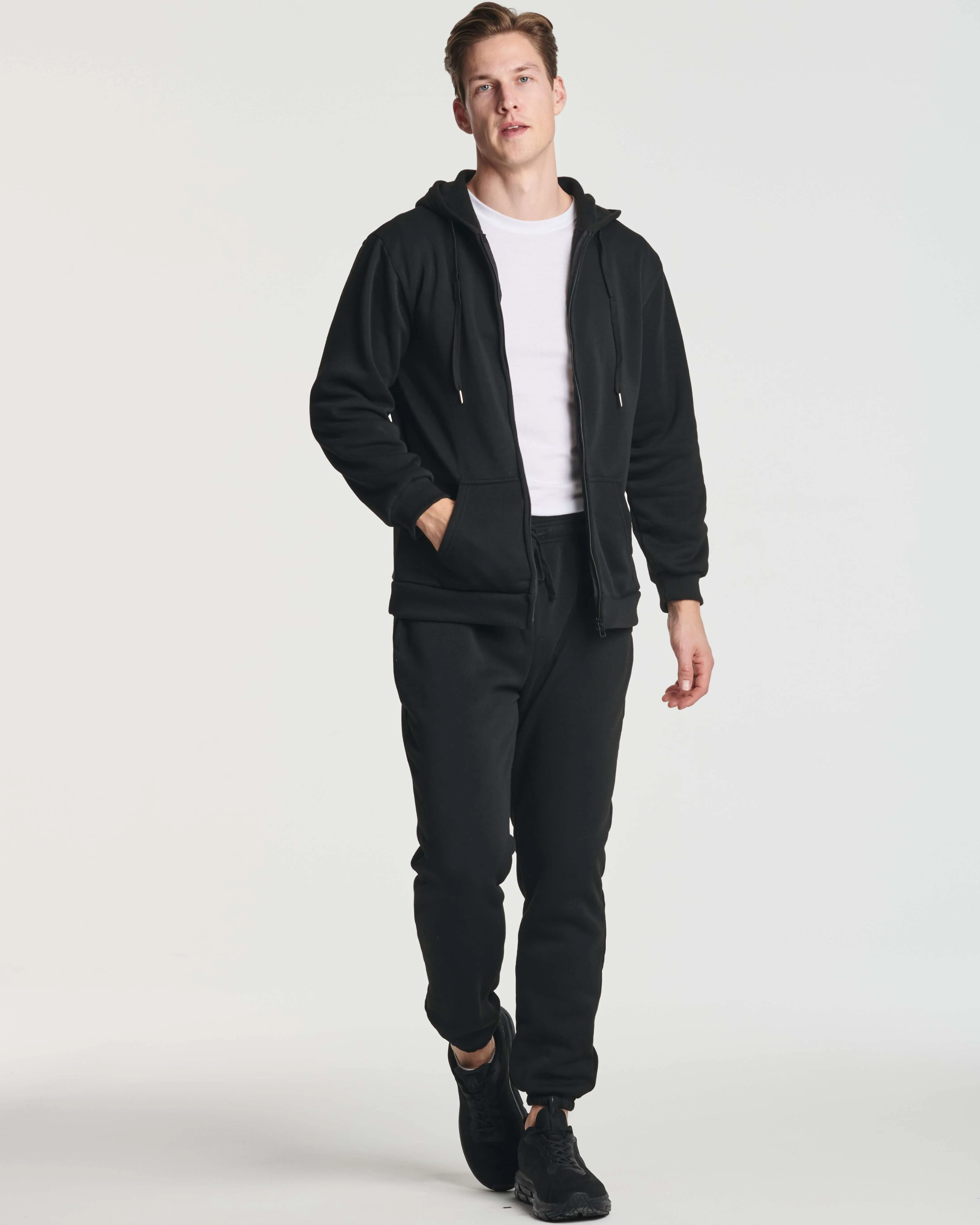 3 Pack: Mens Fleece Full Zip Hoodie Jacket