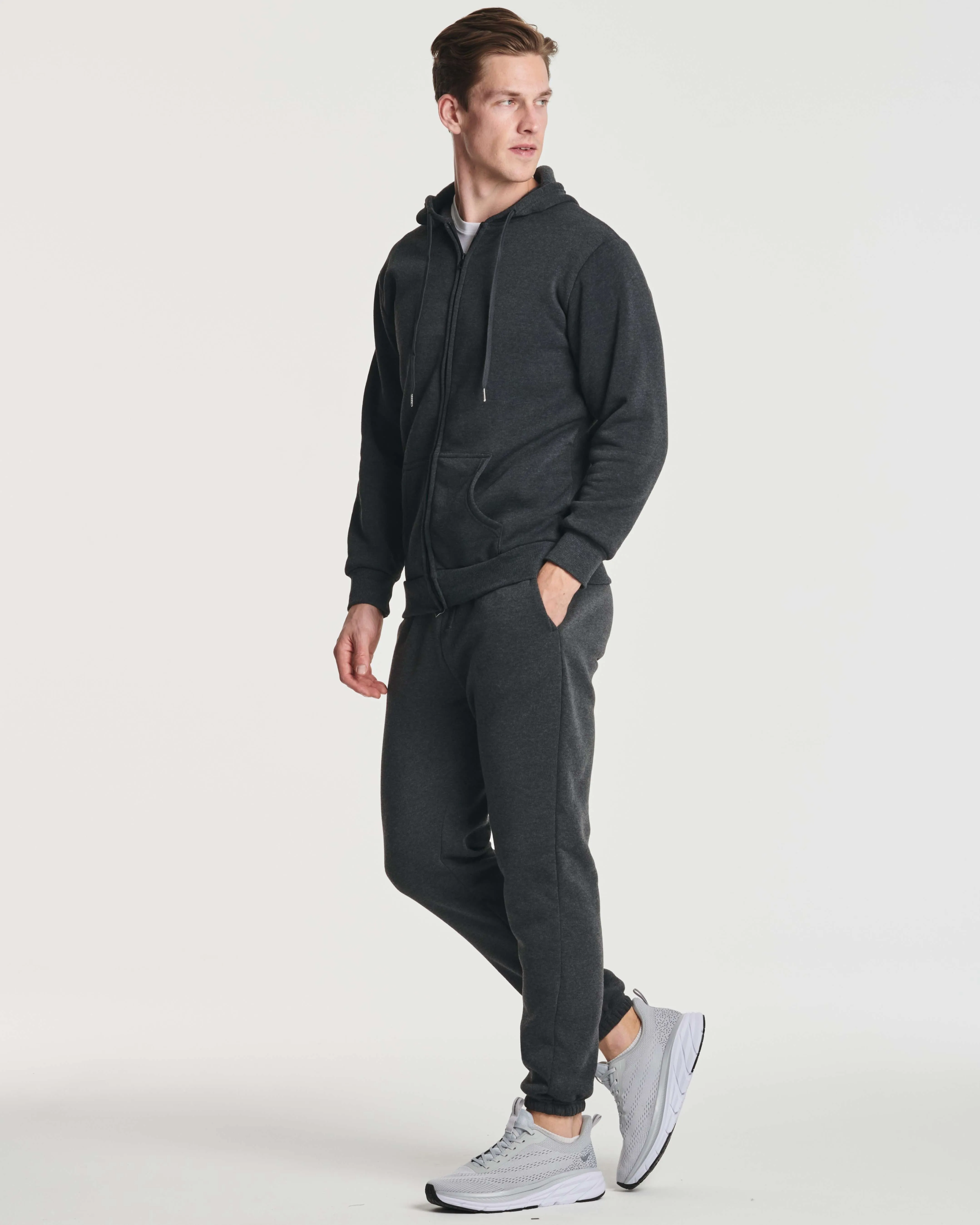 3 Pack: Mens Fleece Full Zip Hoodie Jacket