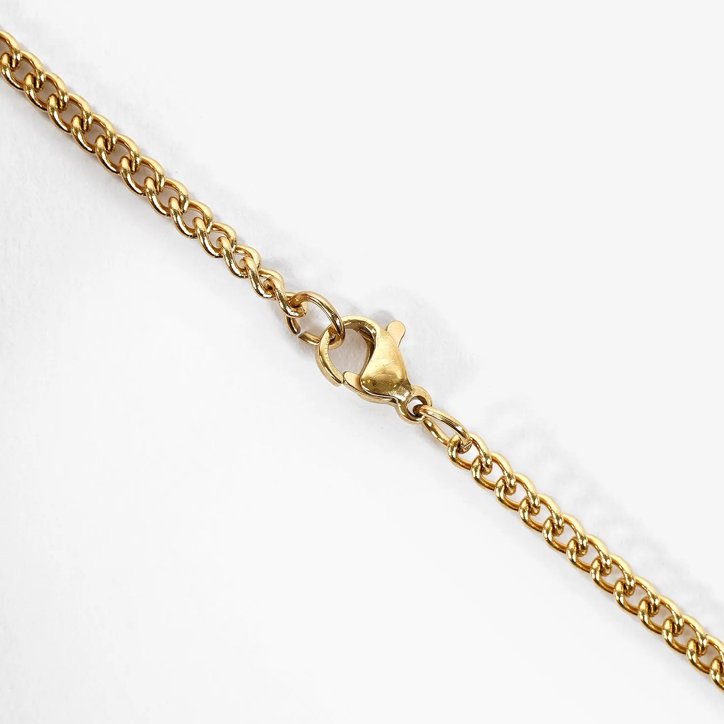 4 Number Pendant with Chain Kids Necklace - Gold Plated Stainless Steel