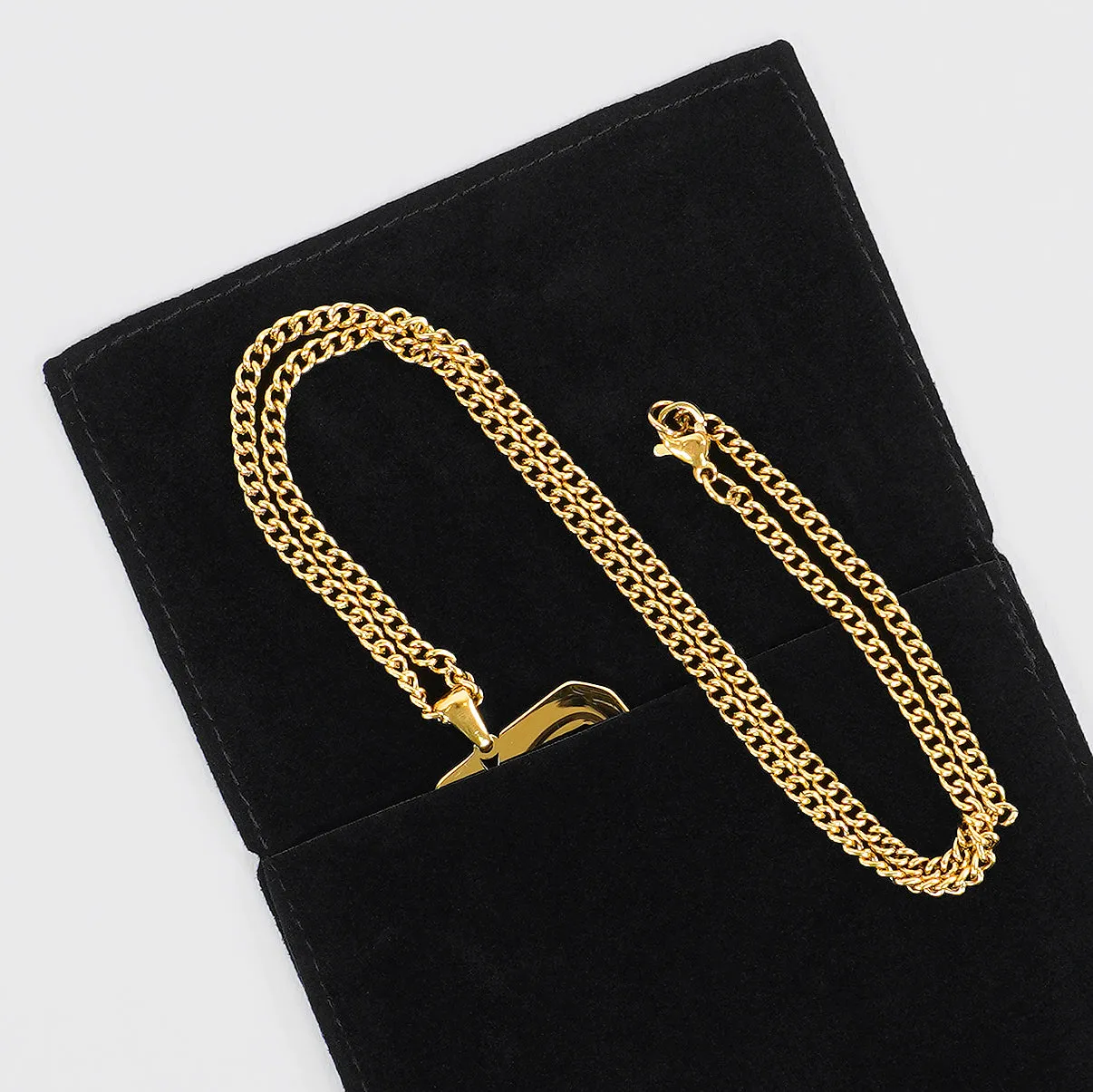 61 Number Pendant with Chain Kids Necklace - Gold Plated Stainless Steel