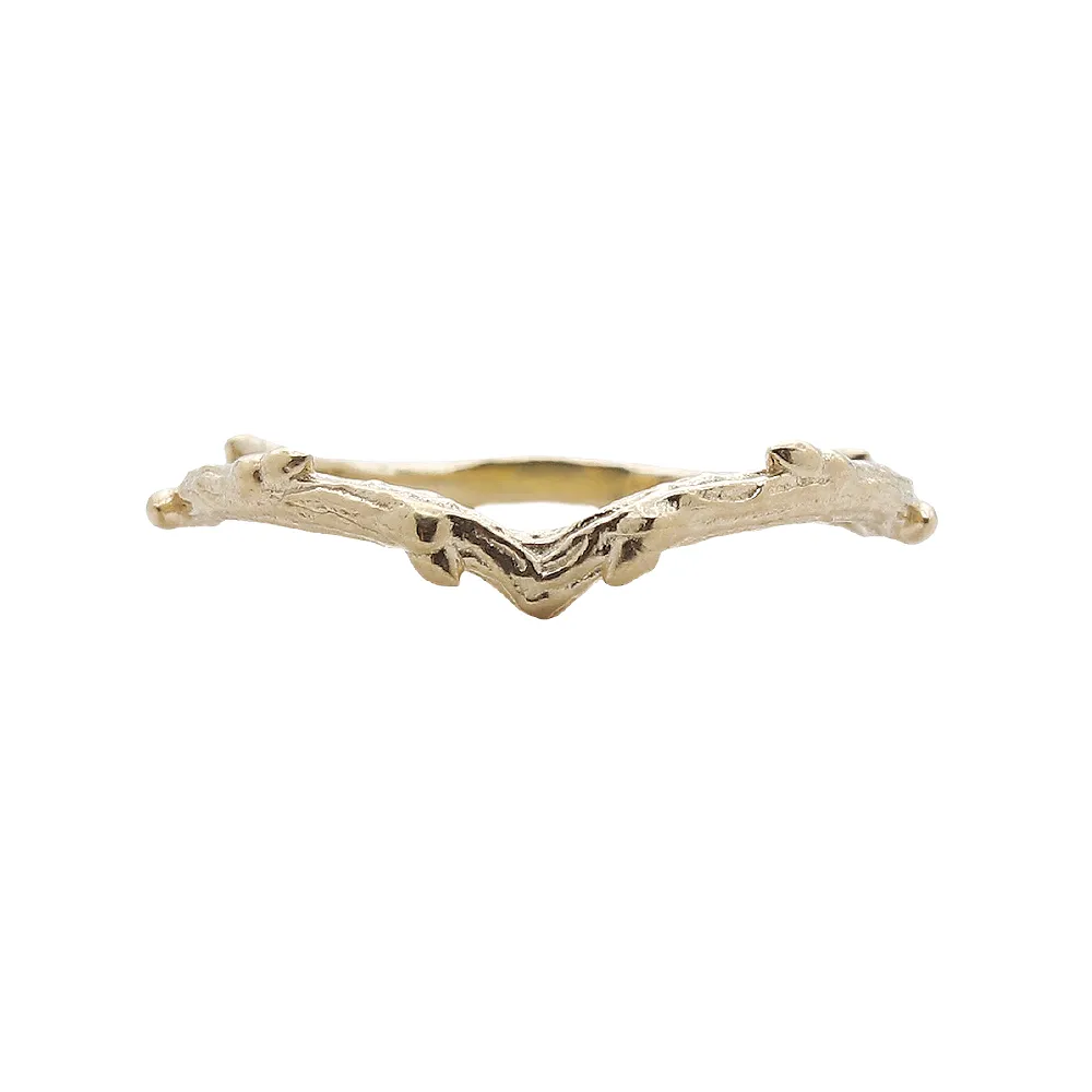 9ct Gold | Silvestre Single Wishbone Gothic Thorn Branch Ring