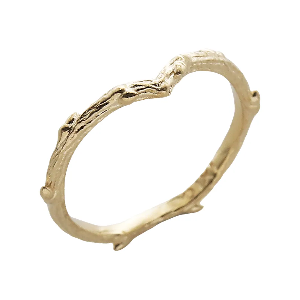 9ct Gold | Silvestre Single Wishbone Gothic Thorn Branch Ring