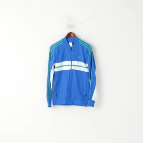 Adidas Men S Sweatshirt Blue Shiny Climalite Full Zipper Activewear Track Top