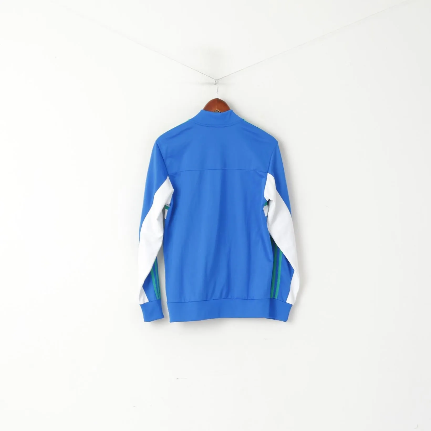 Adidas Men S Sweatshirt Blue Shiny Climalite Full Zipper Activewear Track Top