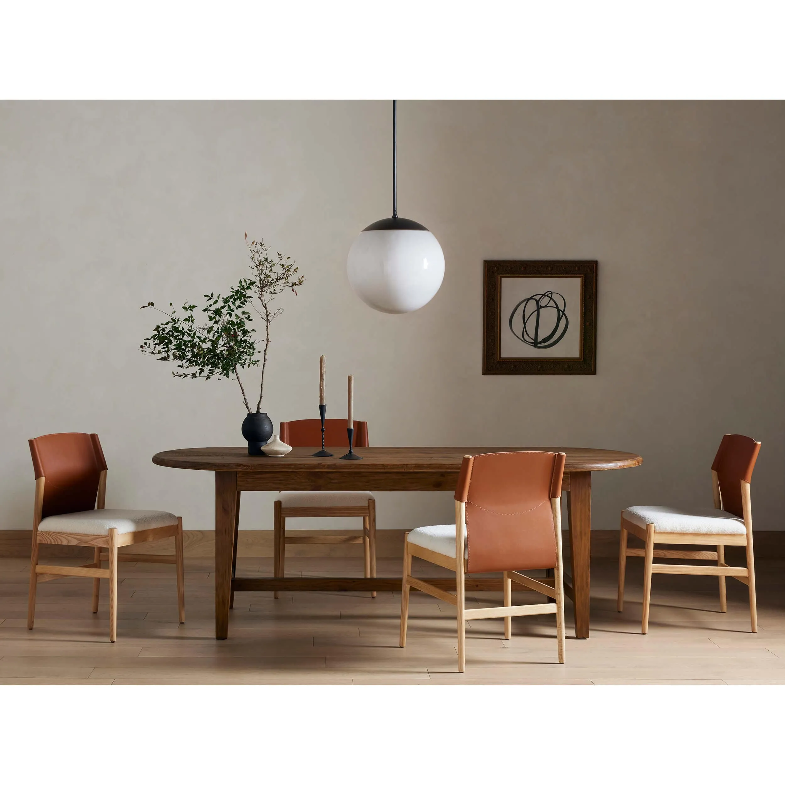 Alfie 87" Dining Table, Waxed Pine