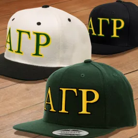 Alpha Gamma Rho Snapback Cap, 2-Color Greek Letters - 6089 - EMB