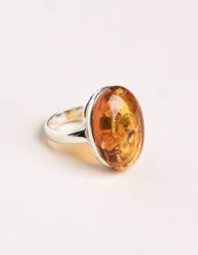 Amber Oval Ring - Adjustable