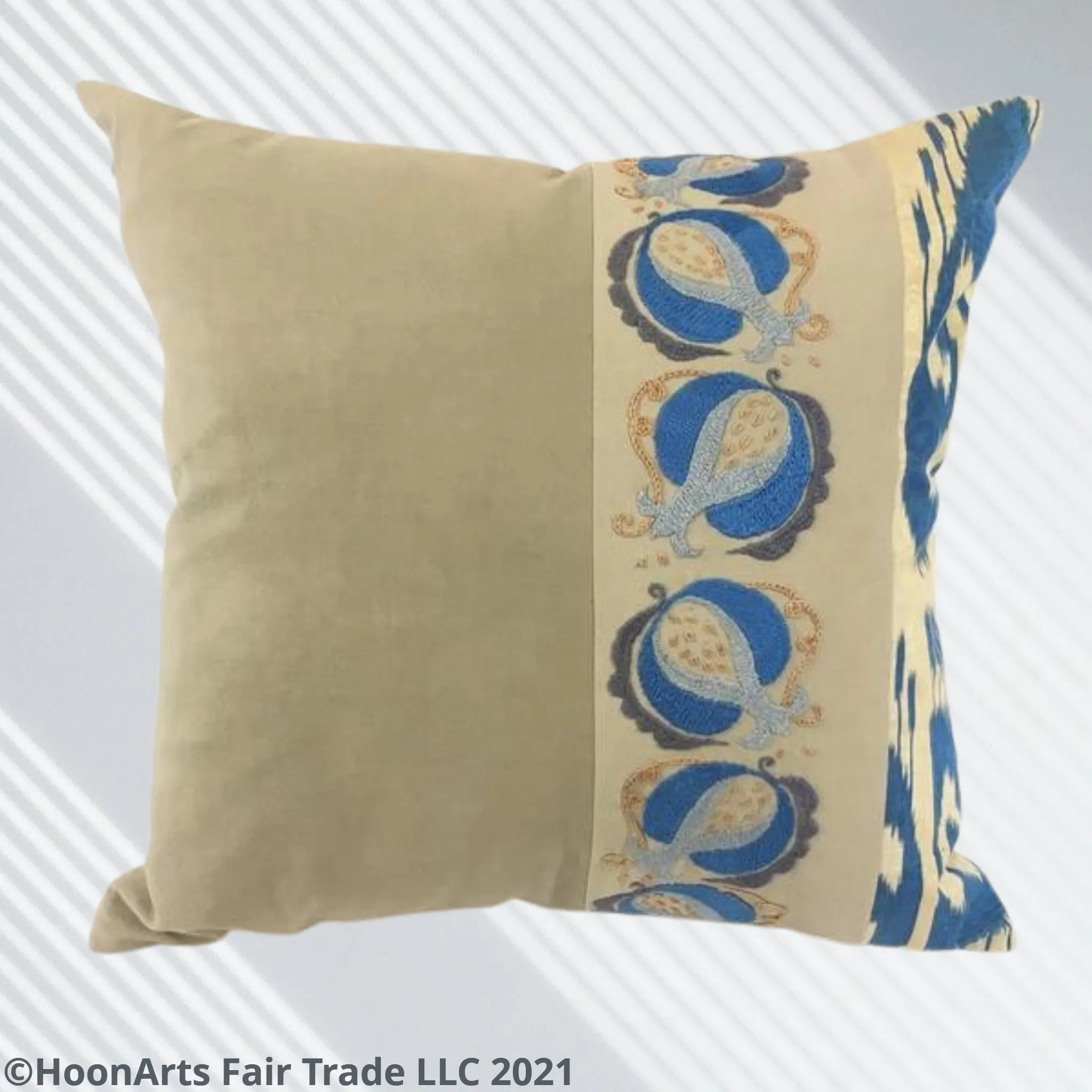 Anor (Pomegranate)-20" Square Hand-Embroidered Pillow Cover