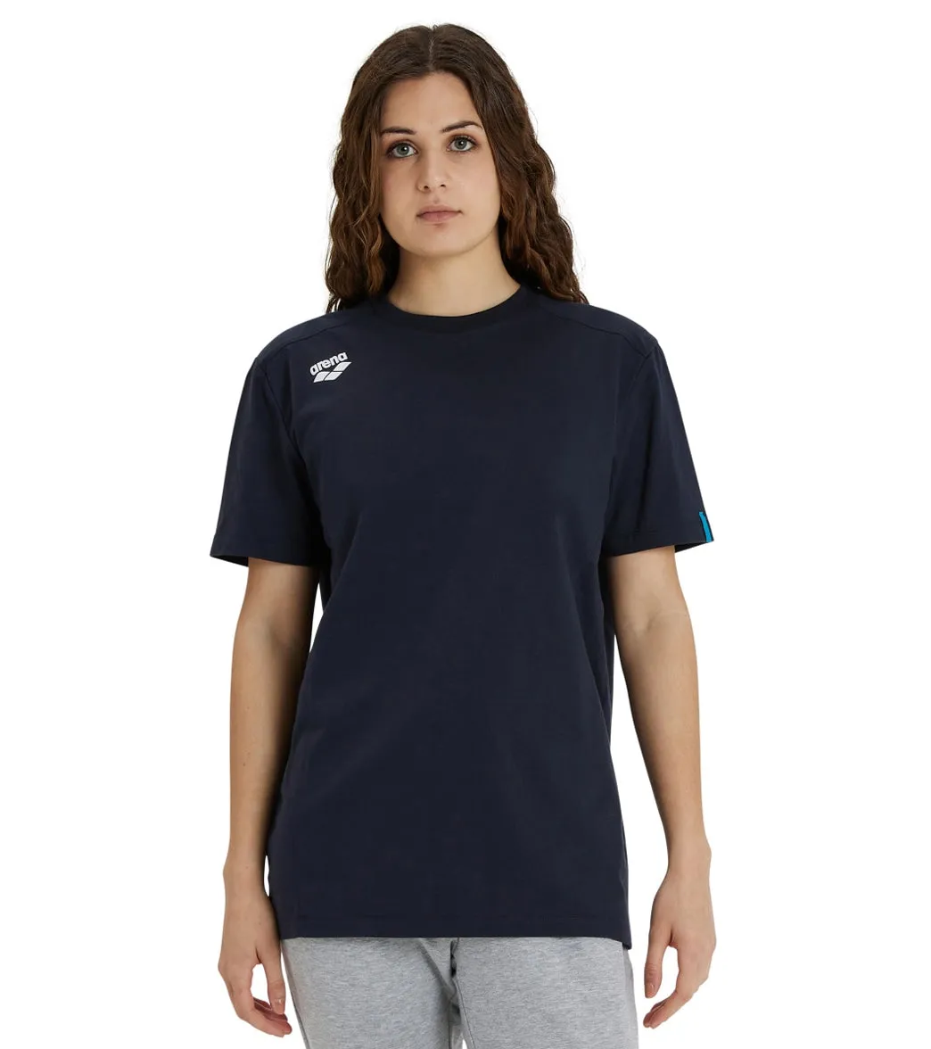 Arena Unisex Team Panel Short Sleeve T-Shirt Navy