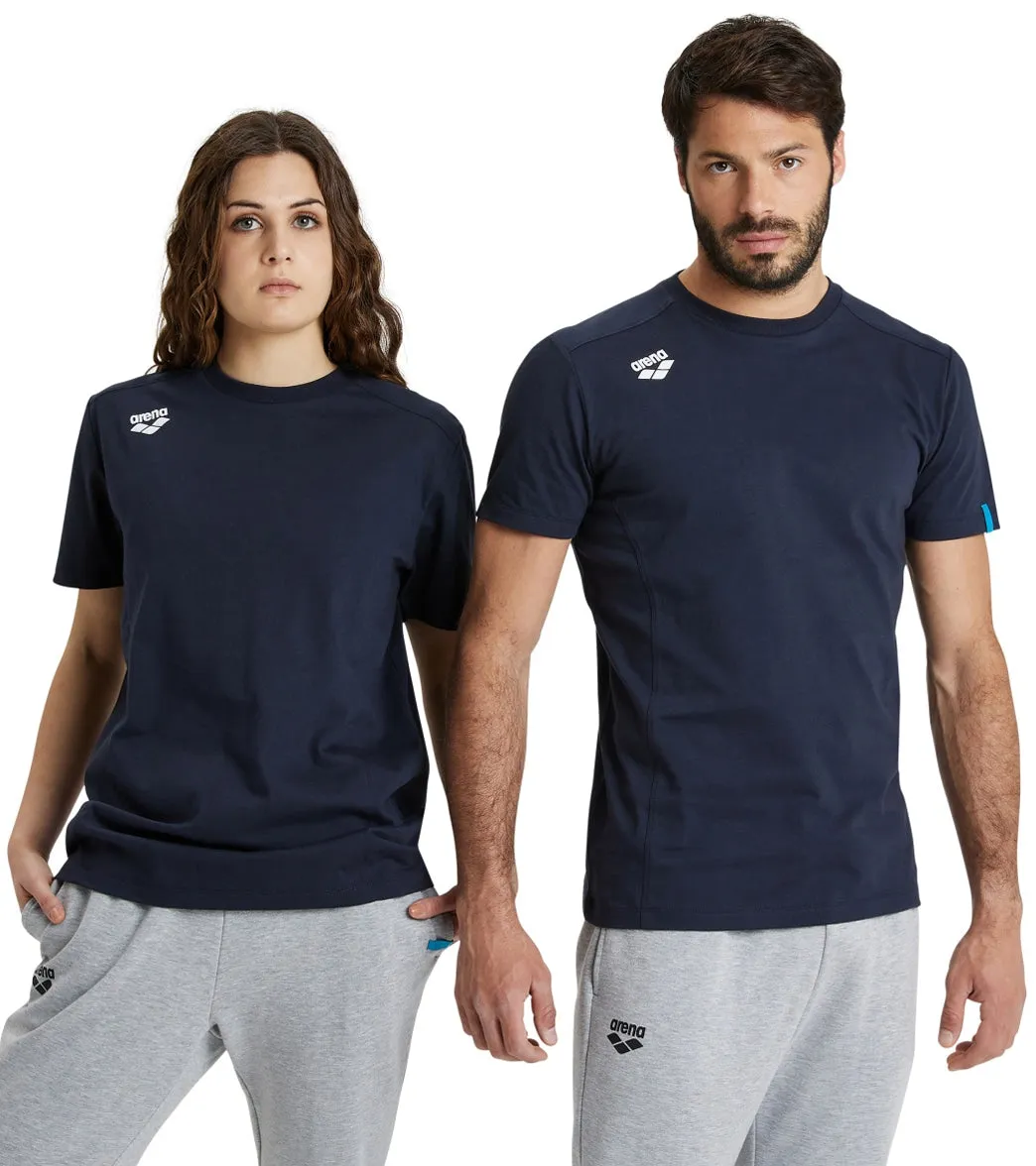 Arena Unisex Team Panel Short Sleeve T-Shirt Navy