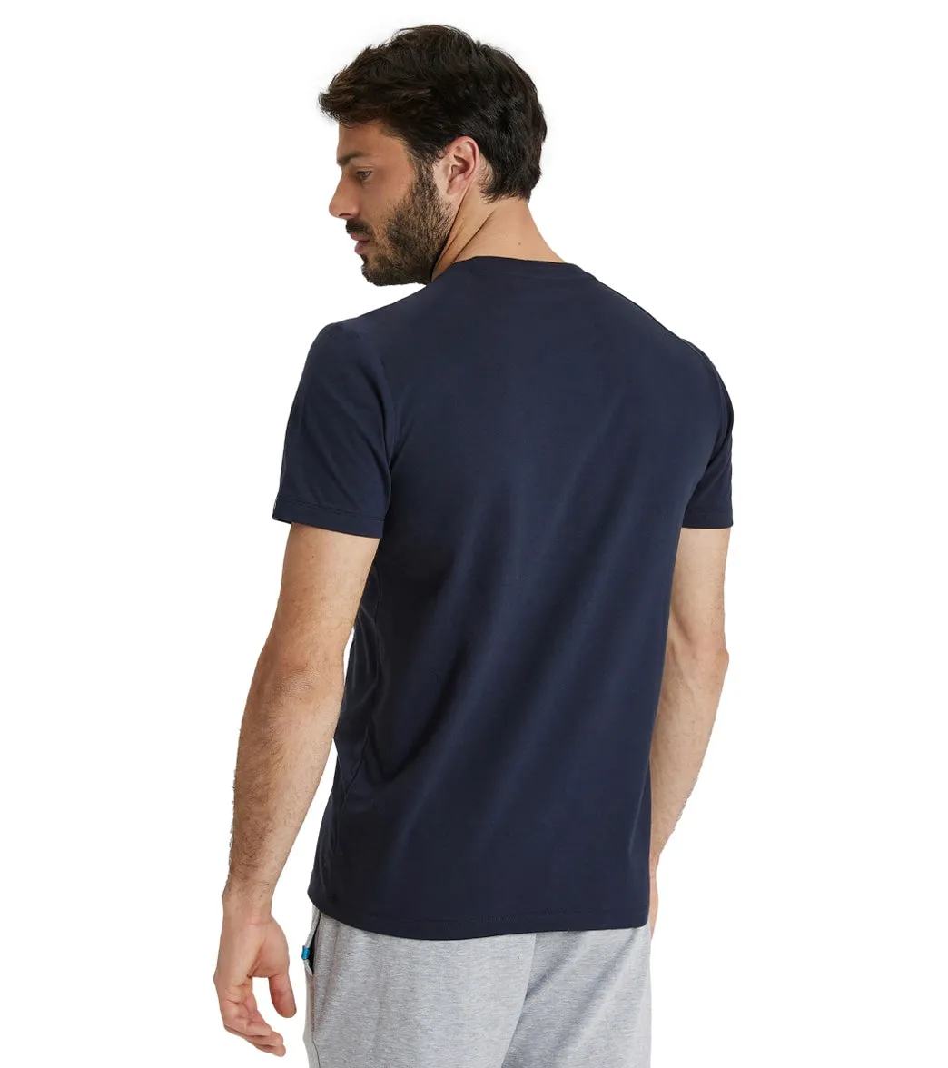 Arena Unisex Team Panel Short Sleeve T-Shirt Navy