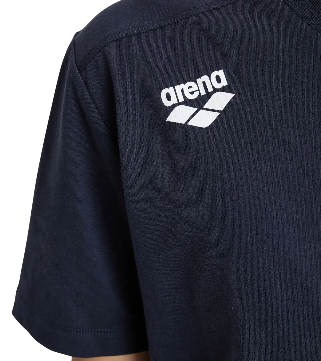 Arena Unisex Team Panel Short Sleeve T-Shirt Navy