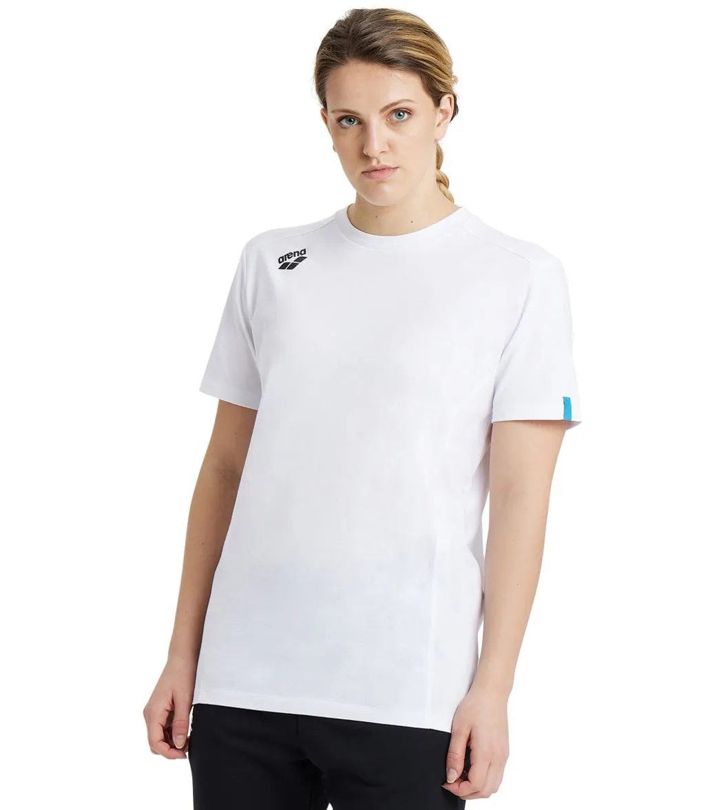 Arena Unisex Team Panel Short Sleeve T-Shirt White