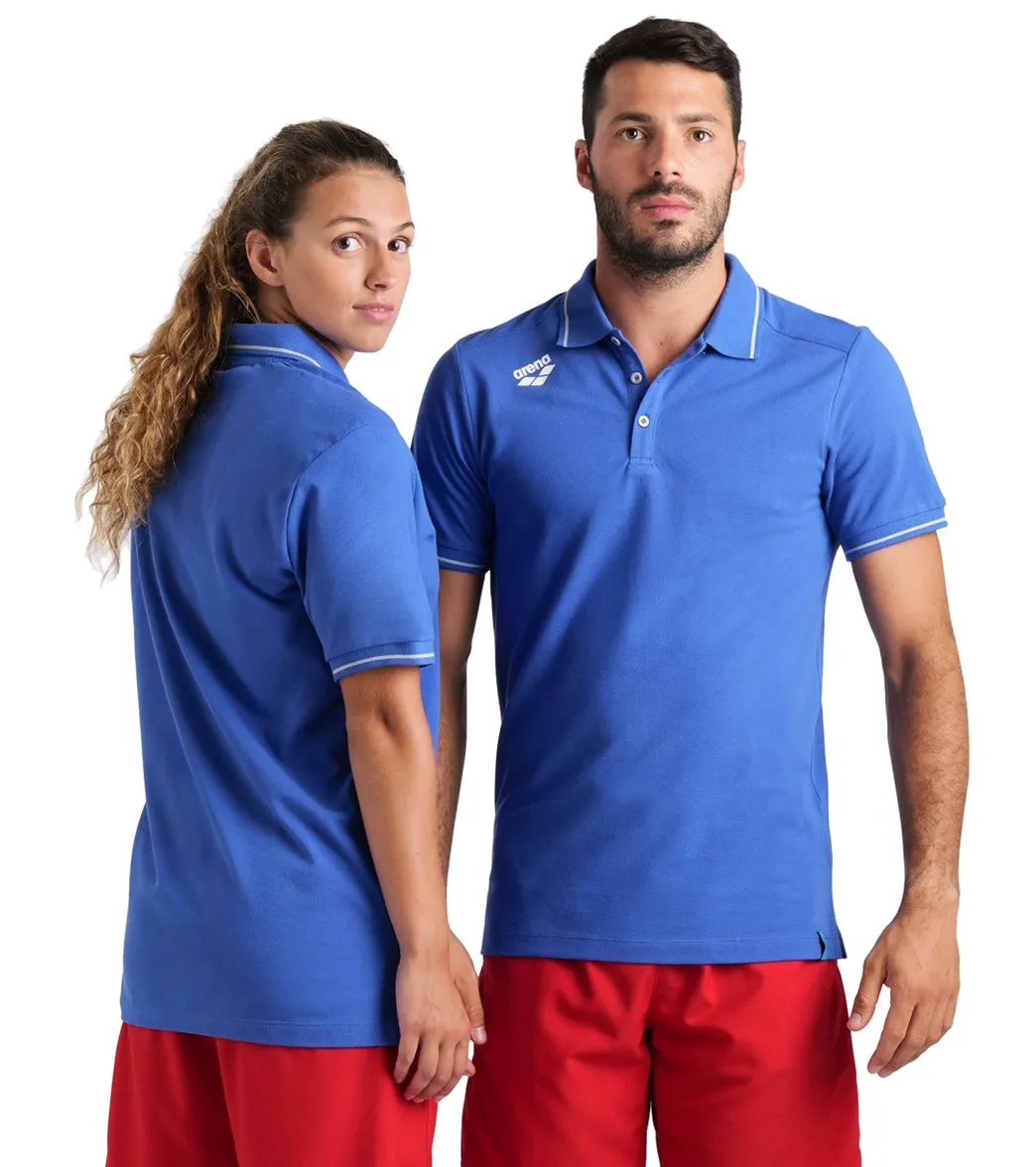 Arena Unisex Team Solid Cotton Short Sleeve Polo Royal