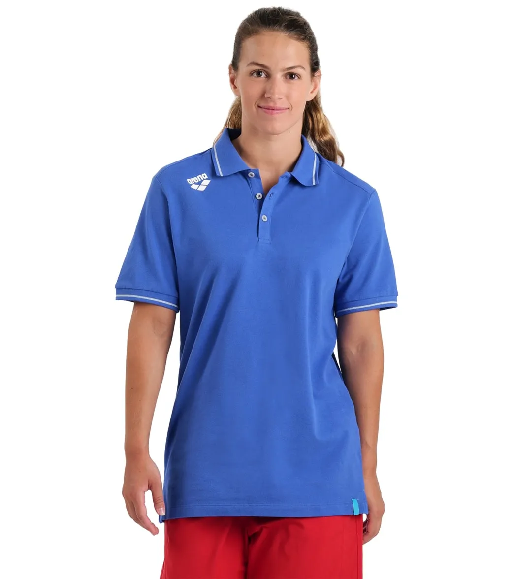 Arena Unisex Team Solid Cotton Short Sleeve Polo Royal