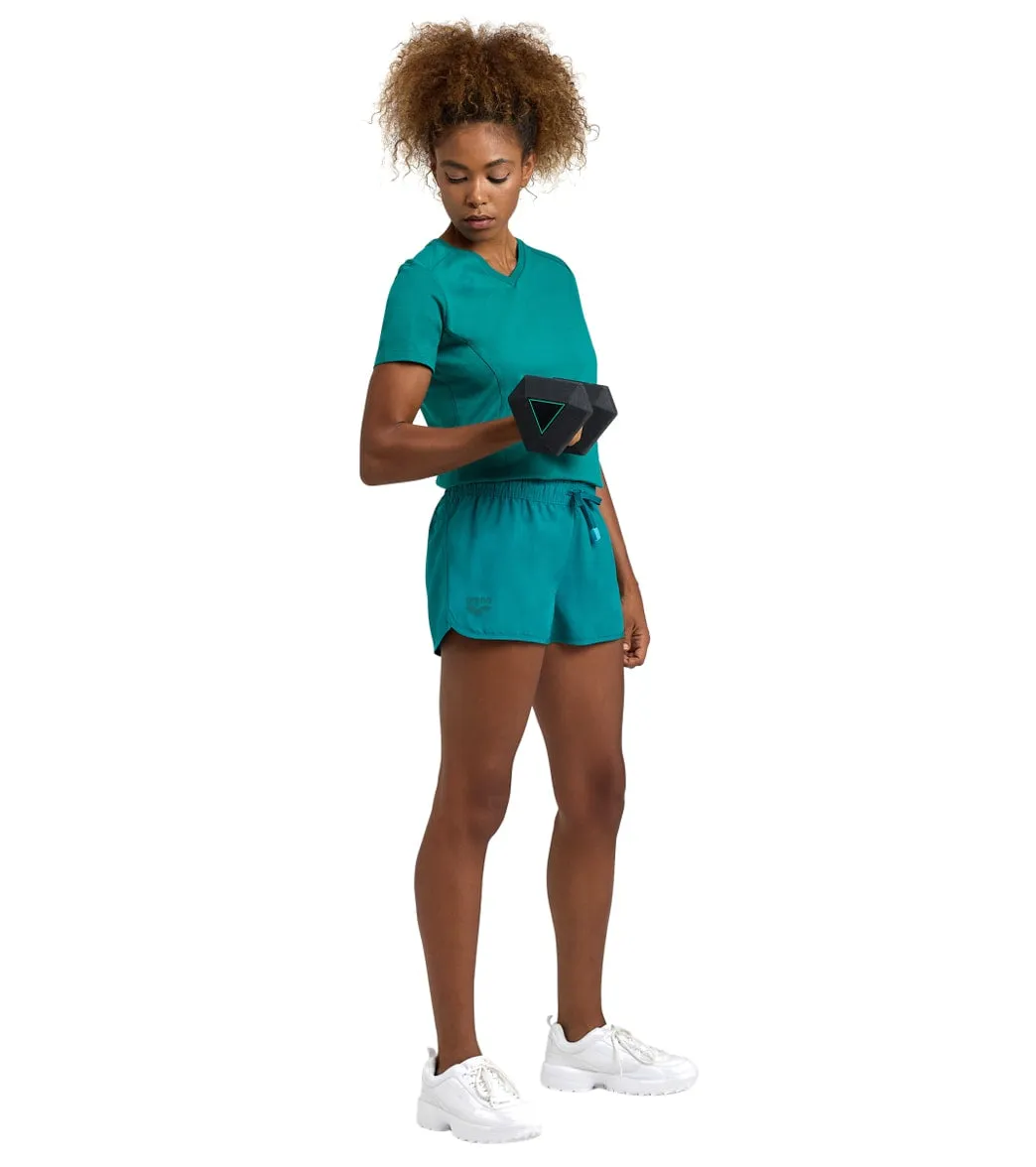Arena Women's Solid Team Shorts Green Lake