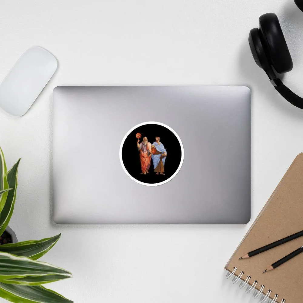 Aristotle and Plato with Basketballs - Sticker