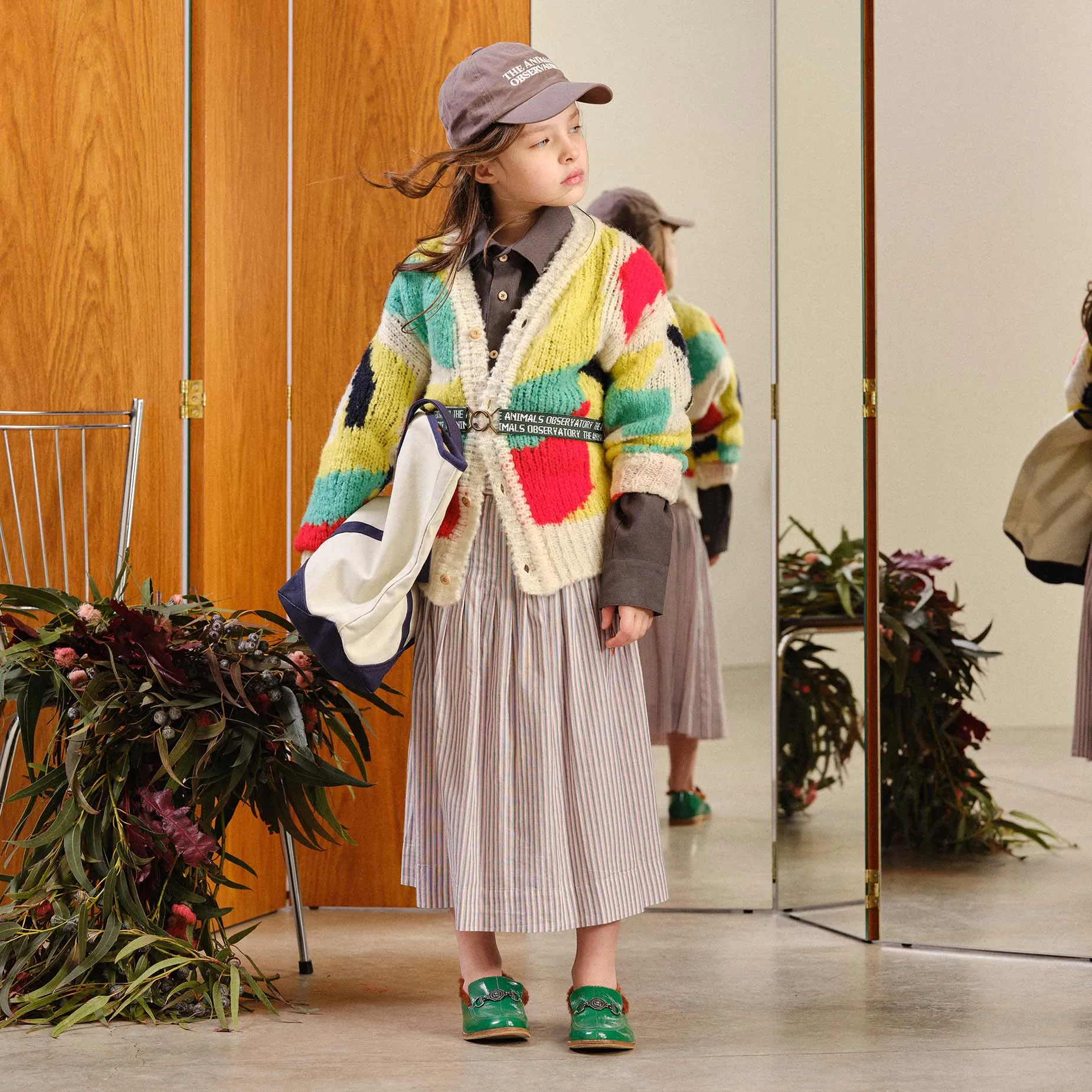 Arty Racoon Kids Cardigan Multicolor