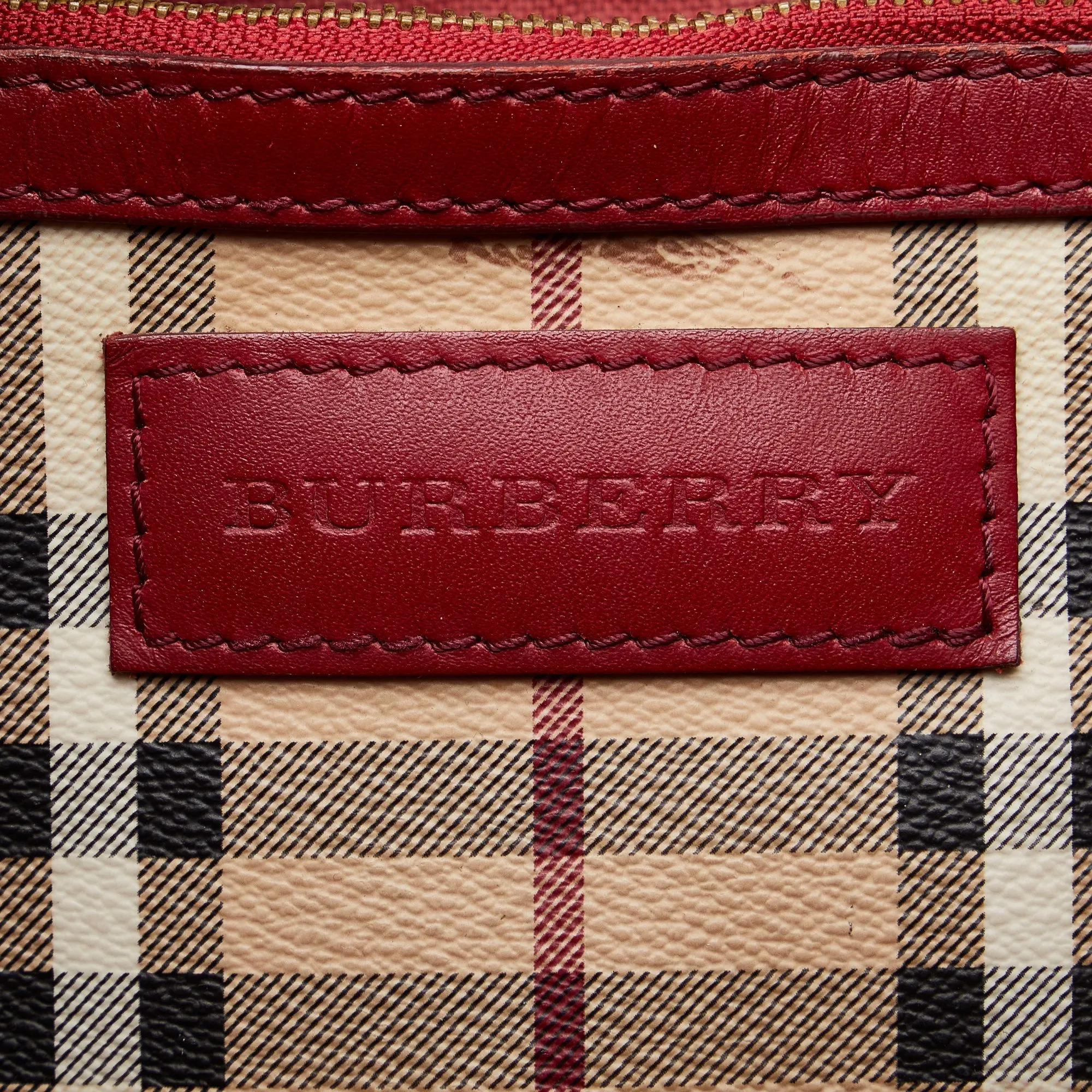 Beige Burberry Haymarket Check Canterbury Tote Bag