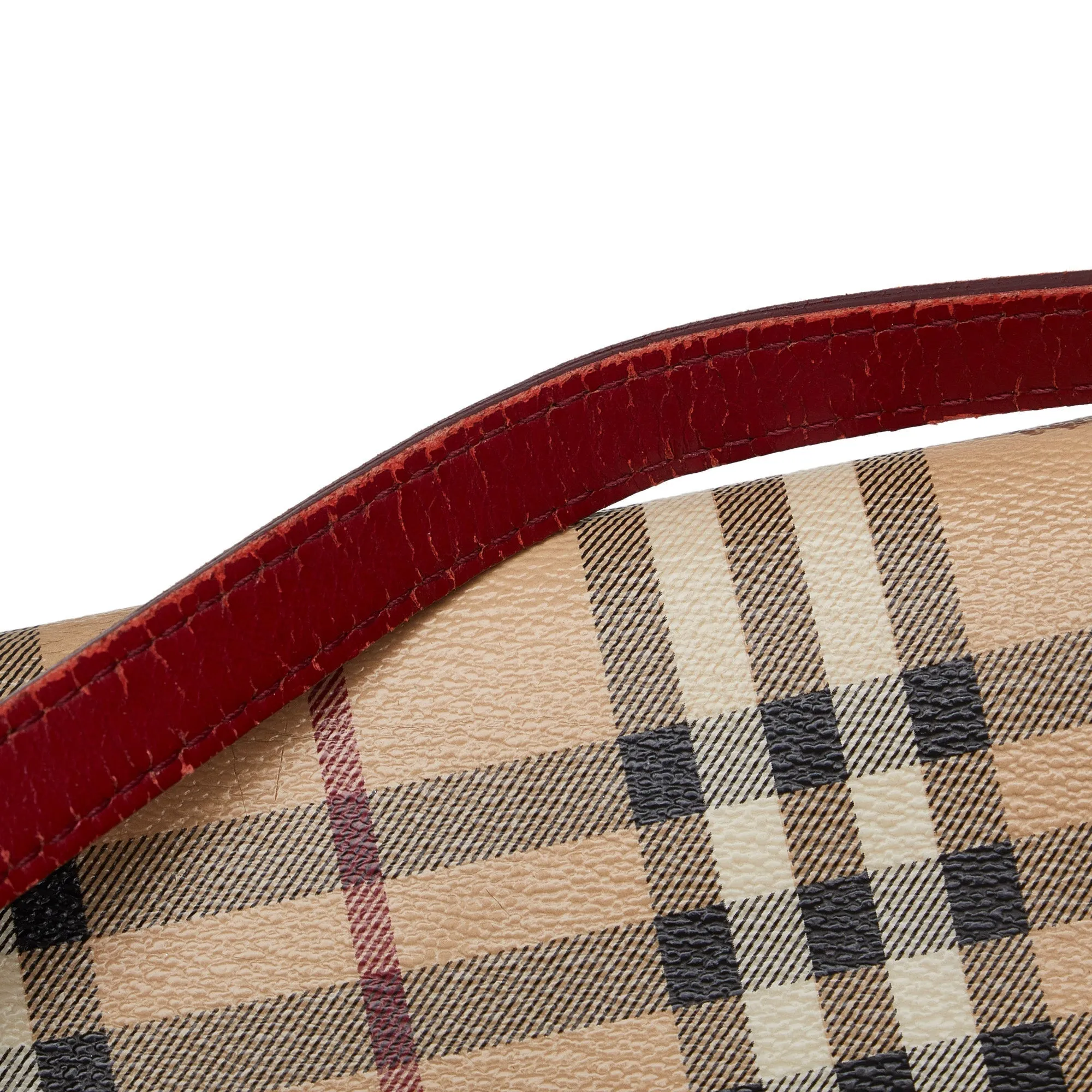 Beige Burberry Haymarket Check Canterbury Tote Bag