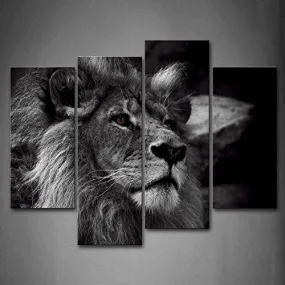 BLACK AND WHITE GRAY LION HEAD PORTRAIT WALL ART PAINTING PICTURES PRINT ON CANVAS ANIMAL THE PICTURE FOR HOME MODERN DECORATION
