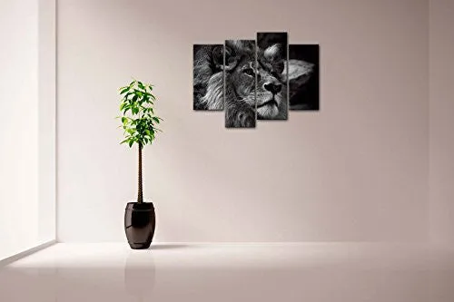 BLACK AND WHITE GRAY LION HEAD PORTRAIT WALL ART PAINTING PICTURES PRINT ON CANVAS ANIMAL THE PICTURE FOR HOME MODERN DECORATION