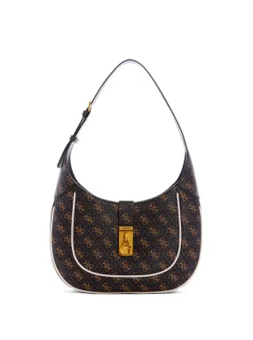 Black Brown Logo Maimie Hobo Bag