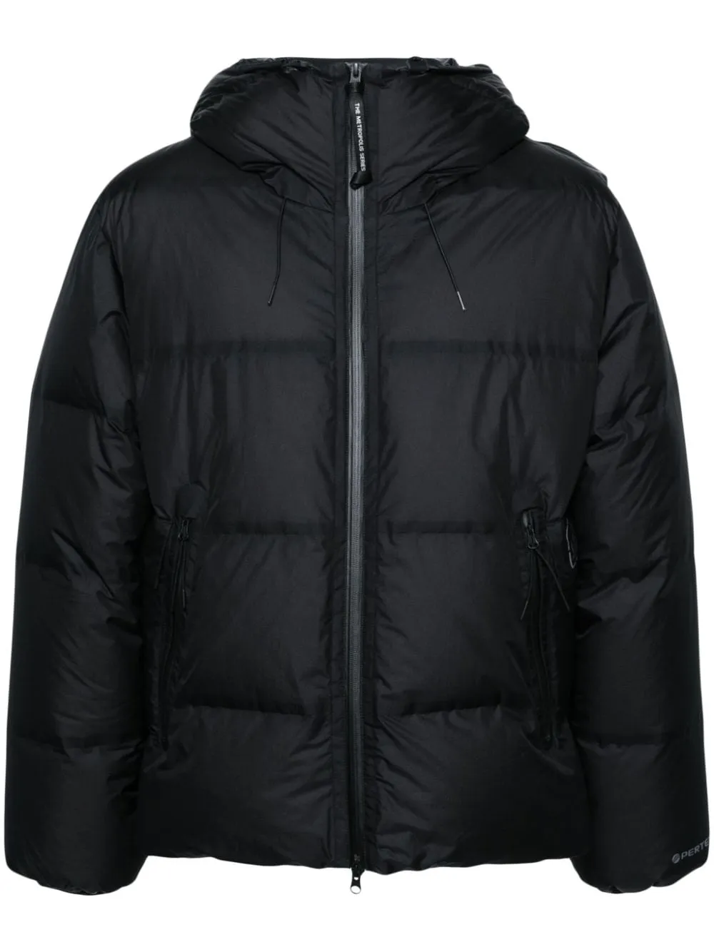 BLACK DOWN-FEATHER FILLING PADDED DESIGN COAT