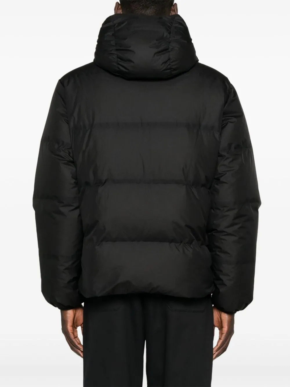 BLACK DOWN-FEATHER FILLING PADDED DESIGN COAT