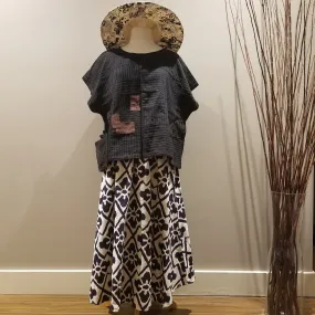 Black Patchwork Blouse Top
