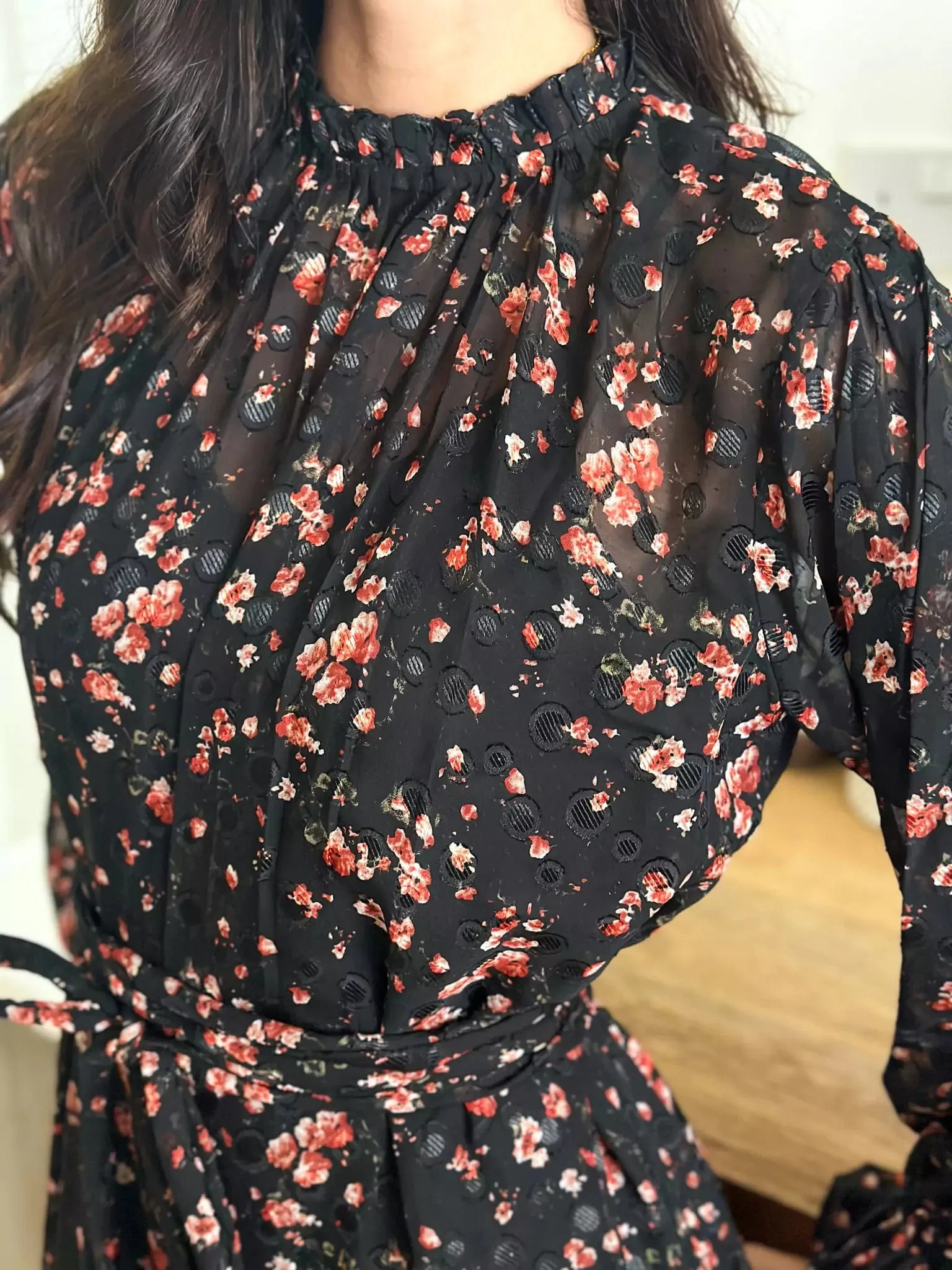 Black Petunia Long Dress