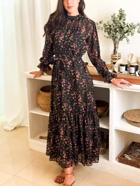 Black Petunia Long Dress