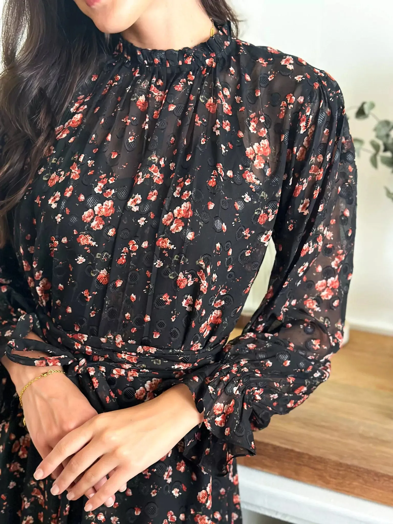 Black Petunia Long Dress