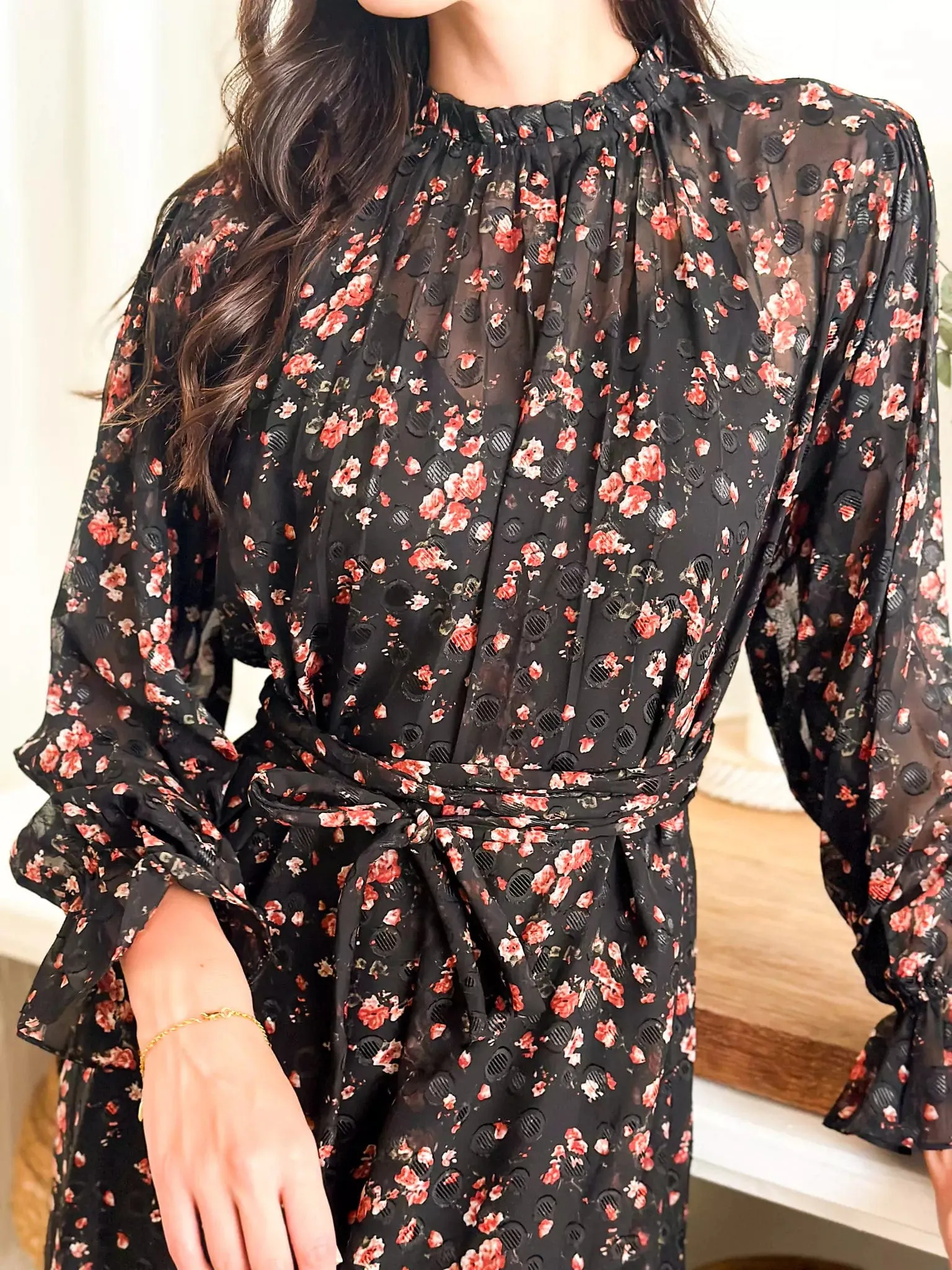Black Petunia Long Dress