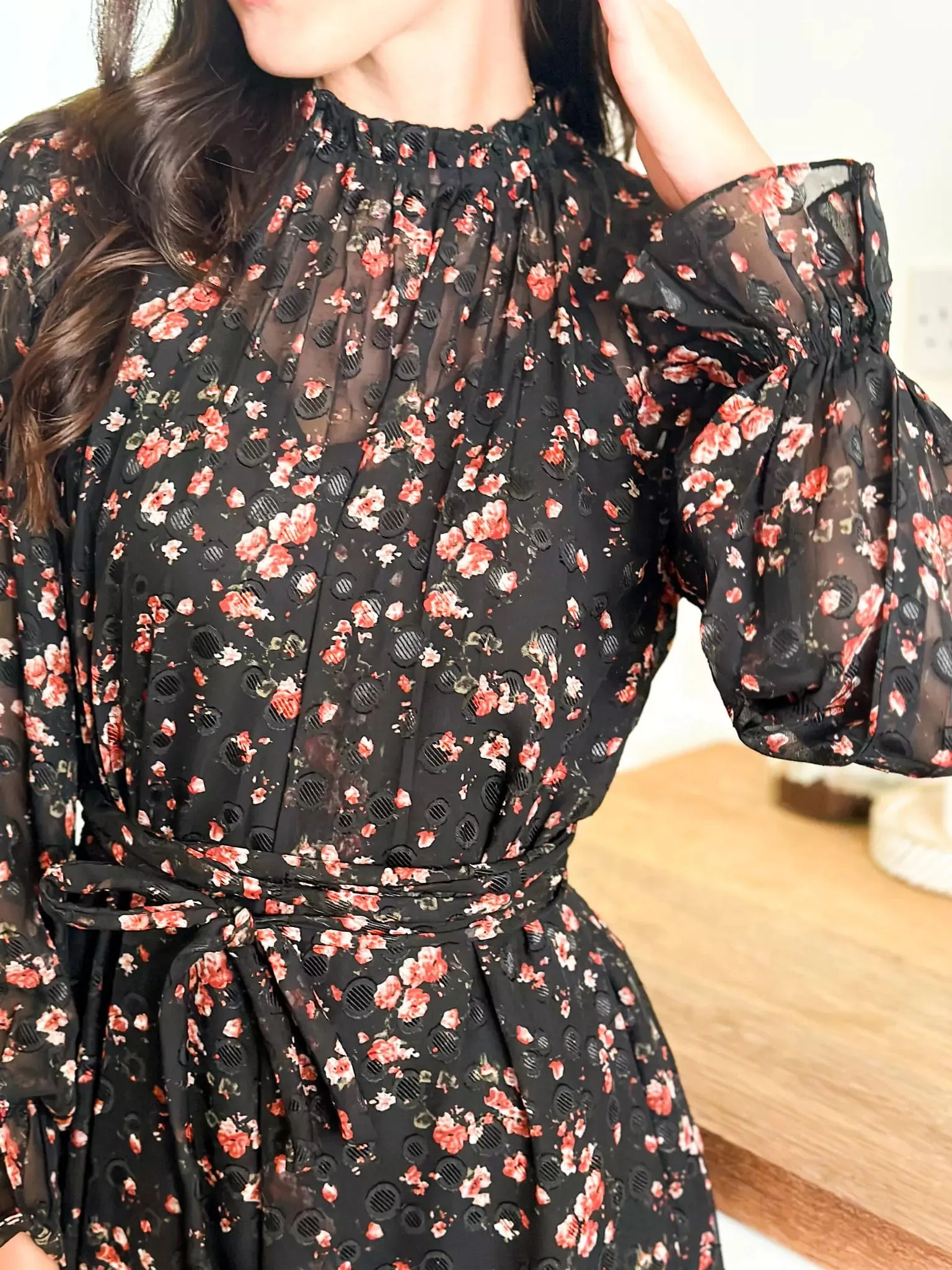 Black Petunia Long Dress