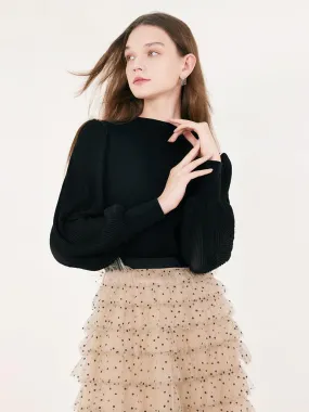 Black Woven Patchwork Top