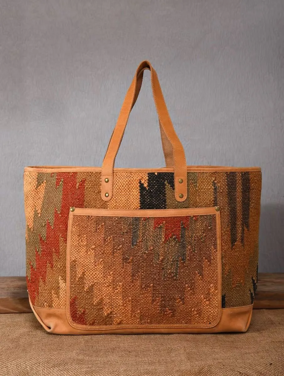 BLINK - KILIM & LEATHER HAND BAG