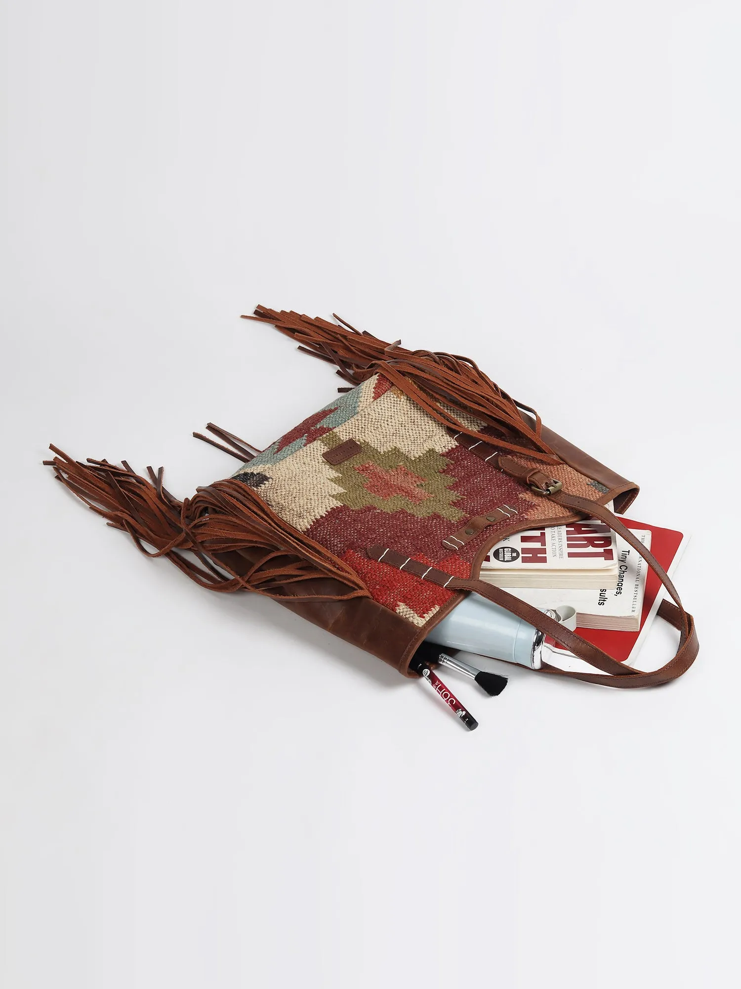 BOHEMIAN - KILIM and LEATHER  BAG