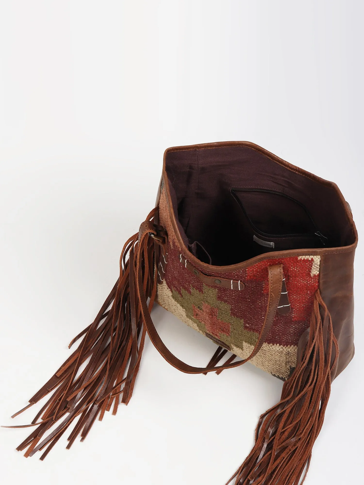 BOHEMIAN - KILIM and LEATHER  BAG