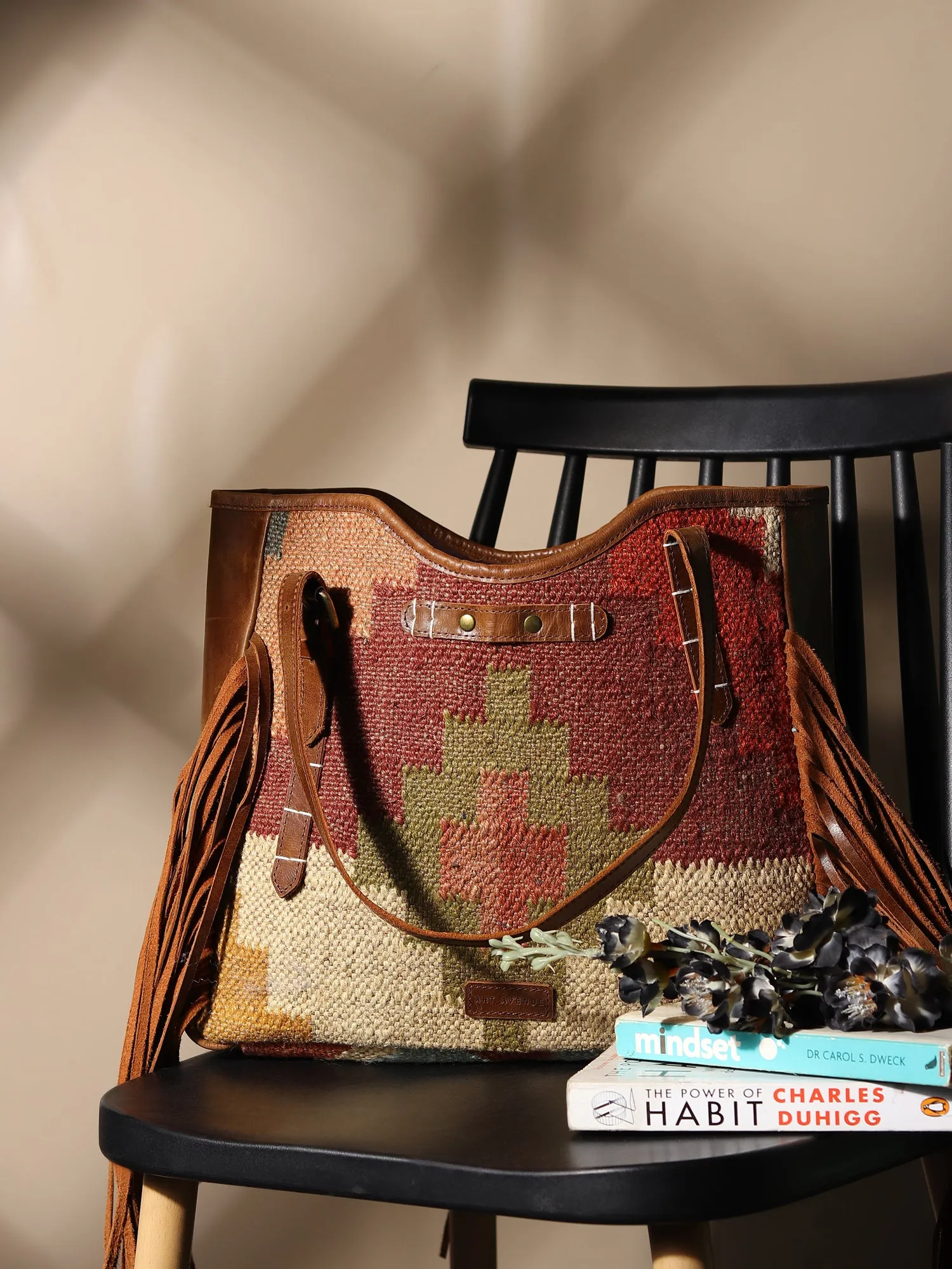 BOHEMIAN - KILIM and LEATHER  BAG