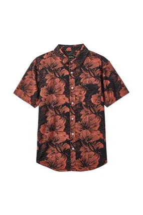 BRIXTON Charter Print S/S Button Up Shirt Washed Black/Terracotta Floral