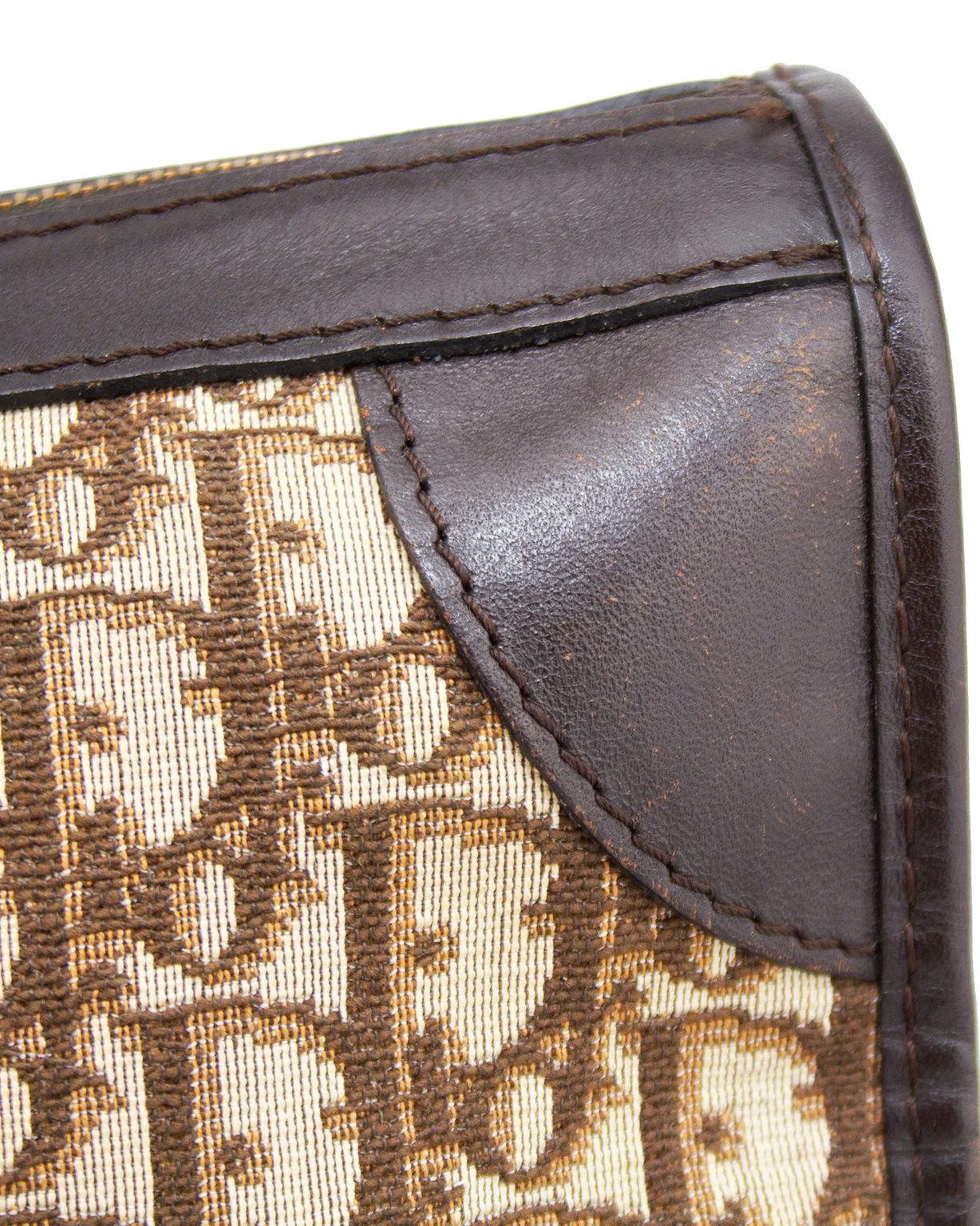 Brown Logo Tapered Shape Boston Bag