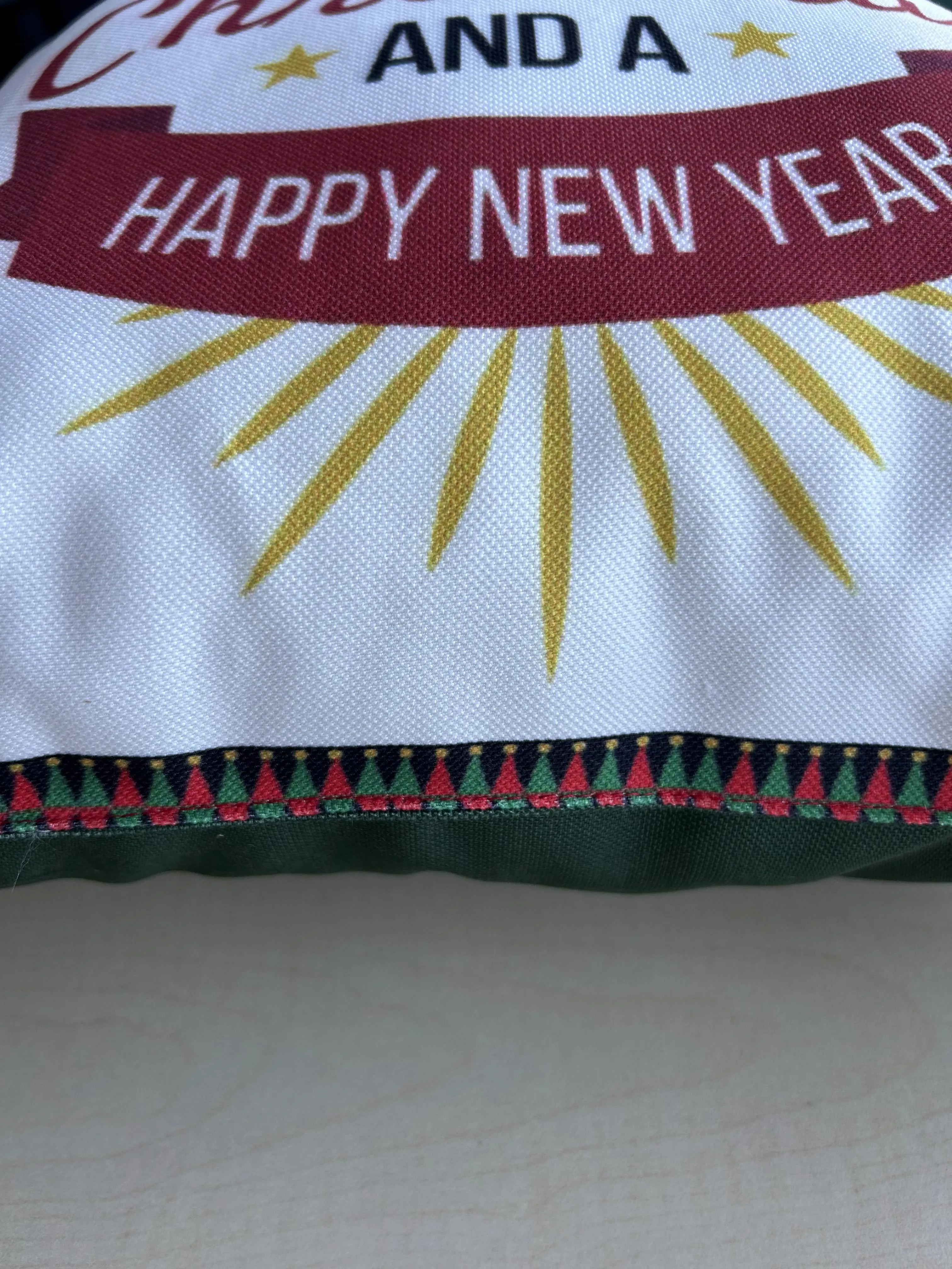 Christmas Pillow Cover, New Year Pillow Cover, Holiday Greetings Pattern Pillow Cover, Square