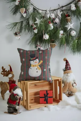 Christmas Snowman Pillow Cover, Holiday Pillow Cover, Winter Decorating