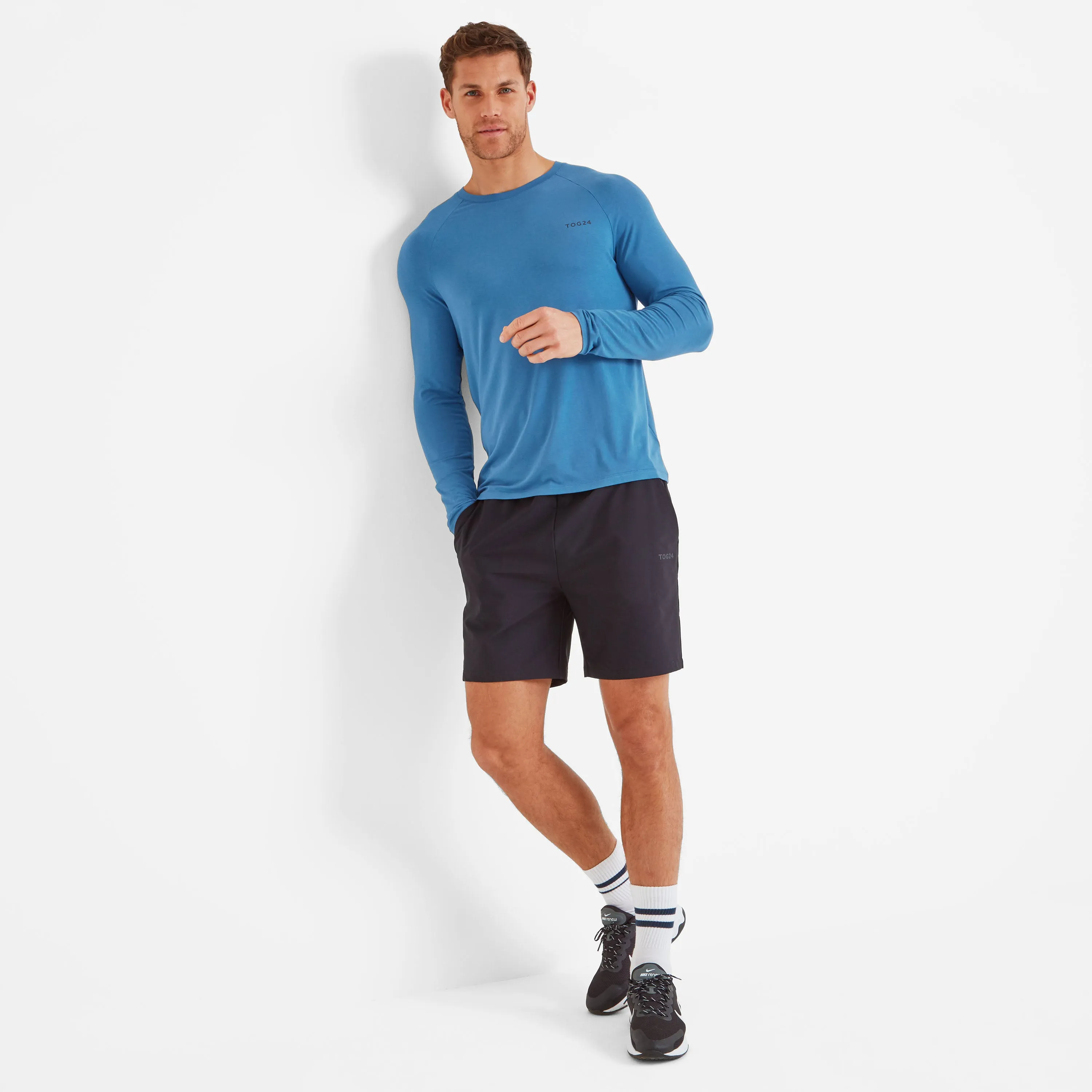 Clamber Mens Long Sleeve Tech Top - Deep Denim Marl