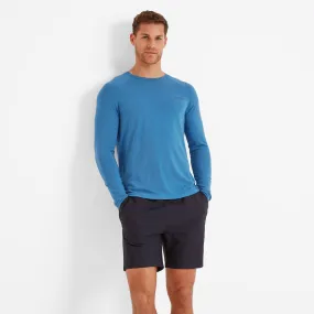 Clamber Mens Long Sleeve Tech Top - Deep Denim Marl